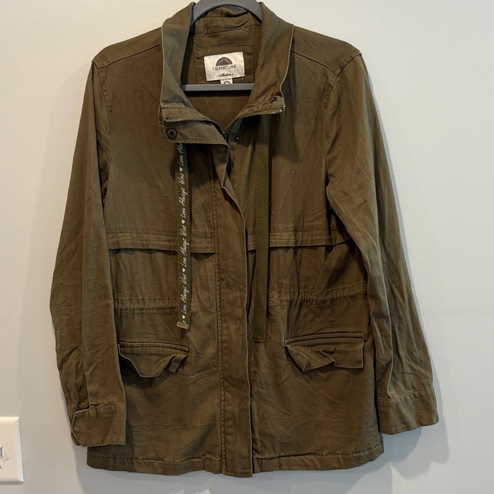 Olive Green Utility Jacket for Women